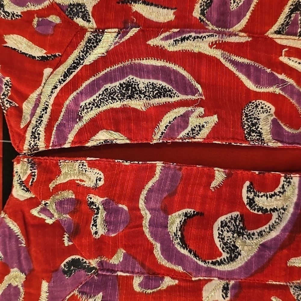 Embroidered Colorful Abstract Patterned Crop Jack… - image 6